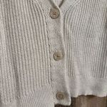 Aerie Cropped Cardigan Cream Beige Chunky Knit Balloon Sleeves Medium Photo 3