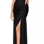 AQUA FORMAL Pleated Strapless Drop Waist Long Dress Black Women’s Sz 12 Photo 2