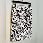 Max Mara Brown White Black Floral Print Pencil Midi Skirt Size 8 Photo 4