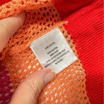 525 America 525 American Orange Pink Red Striped Open Knit Pullover Sweater Womens XL Boho Photo 5