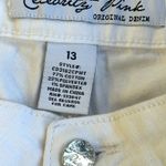 Celebrity Pink  Juniors Size 13 White Denim Low Rise Cuffed Shortie Jean Shorts Photo 9