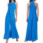 1. State Sleeveless Wide Leg Flowy Jumpsuit Amalfi Coast Blue Women’s Size Large Photo 1