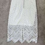 Bardot NWT  Imogen Lace Chevron Sheath Dress Sleeveless High Neck in White 10L Photo 7