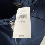 Banana Republic cotton/linen navy Blue Shorts paperbag waist zip up zipper front Photo 7