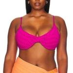 Good American Pink Jacquard BikiniTop Demi Cup Size 3 Large L NWT Photo 0