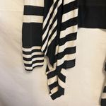 St. John  Sport Black and White Stripe Asymmetrical‎ Cardigan Size Small Photo 2