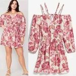 Old Navy  Waist-Defined Floral Cold-Shoulder Cutout Smocked Mini Dress Size Large Photo 1