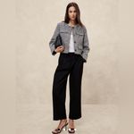 Banana Republic  Tinsel Tweed Silver Blazer Size XL NWOT Classic Work Black Tie Photo 1