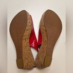 Calvin Klein  Sling Back Peep Toe Cork Wedge Heels Size 9.5 Red Photo 2