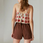 Lucky Brand Crochet Romper - Size M - Pink Granny Square - NWT Photo 2