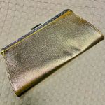 Vtg 80s Metallic Gold Clutch Hidden Chain Evening Bag Vintage Photo 1