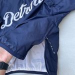 Majestic Vintage MLB Detroit Tigers Baseball Navy Blue White 1/4 Zip Up Nylon Jacket Photo 6