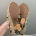 Italina  Platform Slingback Sandals Gold Size 7 Strappy Heels Photo 3