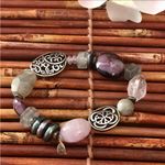 Silpada  Sterling Silver Amethyst Stretch Bracelet Photo 3