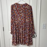 Emma & Michele NWOT  women’s burgundy‎ floral elastic cuff modest knee dress M Photo 4