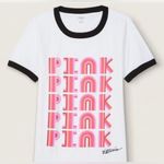PINK - Victoria's Secret Victoria's Secret PINK VS Limited Edition Crew Neck Campus Ringer Tee Tshirt L Photo 2