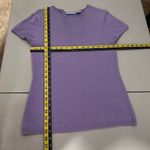 Gene Meyer Cashmere Sweater Womens Large Purple Crewneck Short Sleeve Classic L Photo 1