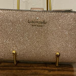Kate Spade Rare Vintage Leather Medium Compact Bifold Wallet Shimmy Glitter Pink Photo 0