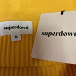 superdown NEW  Yellow Ribbed Knit High Waisted Fitted Mini Pencil Skirt M Photo 3