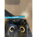 Anne Klein Leather  II Vintage Bucket Bag Purse Handbag Matte Gold Accents EUC Photo 9