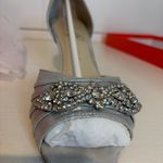 Ivanka Trump Silver Suede Nanci 3 Inch Embellished Heels Size 7 1/2 M Photo 8