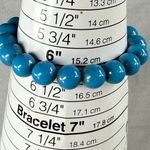 Set Of 3 Beaded Stretch Bracelets Red Blue & Natural Wood Beads Peace Sign Charm Photo 10