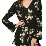 Pins & Needles Black Long Sleeve Floral Romper Small Photo 0