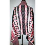 $190 OSFM Fringe Cardigan Womens Wrap New Designer Kiwi Tucker Black Coral White Size L Photo 3