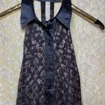 Free People NWOT Navy blue and silver  New Romantics Sleeveless Dress w Collar Photo 3