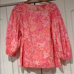 Lilly Pulitzer  Pink Barbara 3/4 Sleeve Top in Mandivilla Baby Size XL Photo 1