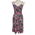 Rollas Size M Eve Tapestry Black Floral Print Button Up Midi Dress Size M Photo 2