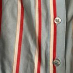 Finley Eliss Blue, red, gold and white striped cotton shirt dress. Size XS Blue Photo 9