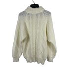 VTG 90s Carriage Court Cable Knit Sweater M Relaxed Fit Ivory Cream Mock Neck Size M Photo 3