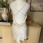 Lovers + Friends Satin Boa Mini Dress In Ivory Size XXS Photo 6