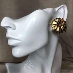 Christian Dior  Gold Plated Radiant Gold Floral Clip On Earrings Photo 1