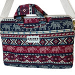 Dachee Laptop Shoulder Messenger Bag Red Elephant Pattern Canvas Waterproof 15" Photo 0