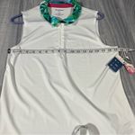 Tommy Bahama Tommy Bahamas Golf Sleeveless White Top with Tropical Collar; NEW; Large Women's Photo 4