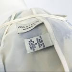 Vintage 90’s Lord & Taylor Sheer Botanical Chemise Slip Dress | Size S Blue Photo 8