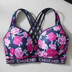 BEBE SPORT Women’s Plus Size Floral Sports Bra Pink Photo 0