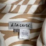 A' LA CARTE Print Suede Collar Shirt Jacket Size Large Crean Tan New With Tags Photo 4