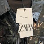 ZARA Black Faux Leather Mini Button Down Shirt Dress “The Raeh” Size Small NWT Photo 5