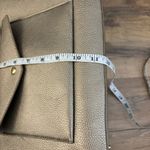 Madison West  Large Leather Tote Bag Gold Bronze Photo 7