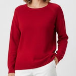 Sweet Romeo Red Crew Neck Long Sleeve Raglan Sweater Top Women Size Medium Photo 0