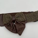 Unbranded Brown Woven Bow Belt Stretchy Accessory Size XS Photo 2