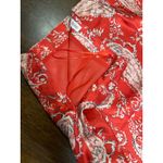 Western Y2K Coquette Babydoll Top Skirt Set Women Small Lace Paisley Boho Silky Red Photo 13