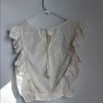 Aerie Cream Sleeveless Blouse with Ruffled Bib Collar Photo 4