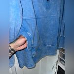 Zenana Outfitters NWT Half Snap Long Sleeve Pocket Hoodie In Washed Blue Photo 9