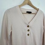 Sanctuary  Light Pink V-Neck Long Sleeve Knit Henley Shirt Women's Size Small S Photo 3