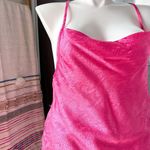 ZARA  Barbie Pink Jacquard Animal Print Sleeveless Satin Mini Dress Women’s Large Photo 1