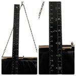 Jessica McClintock  Black Pleated Satin Convertible Clutch Shoulder Bag Photo 6